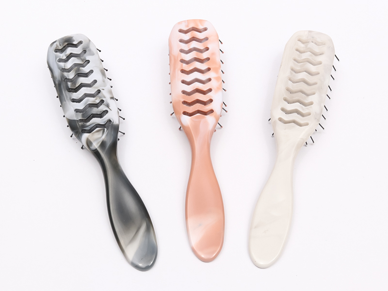 Escova de cabelo com remo ventilada natural de plástico para cabelos grossos