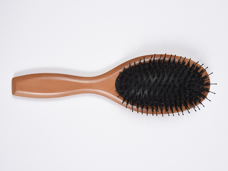 Escova de cabelo com remo de bambu e madeira mista