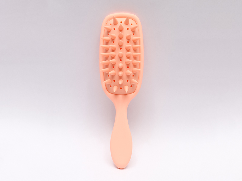 Escova desembaraçadora de silicone para massagem na cabeça