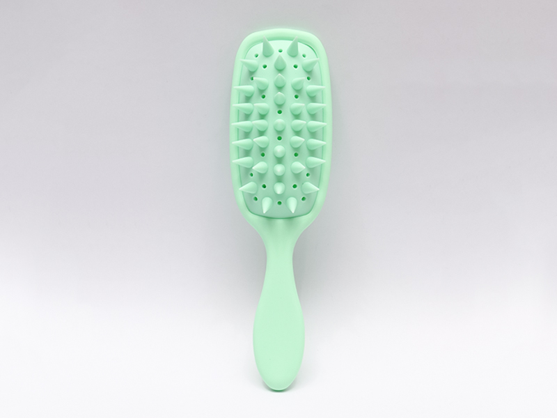 Escova desembaraçadora de silicone para massagem na cabeça