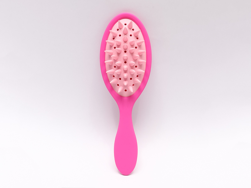 Escova desembaraçadora de silicone para massagem na cabeça