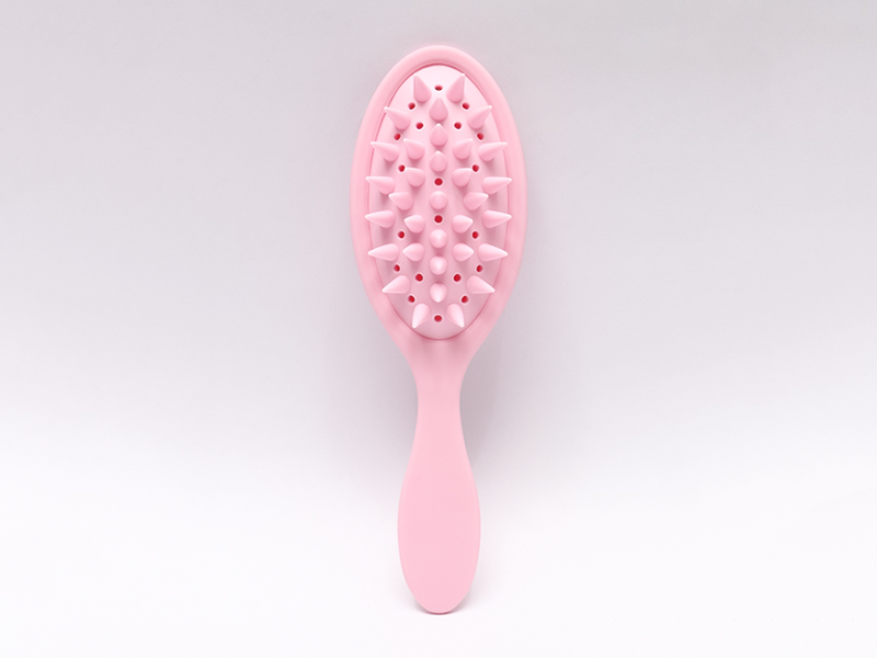 Escova desembaraçadora de silicone para massagem na cabeça