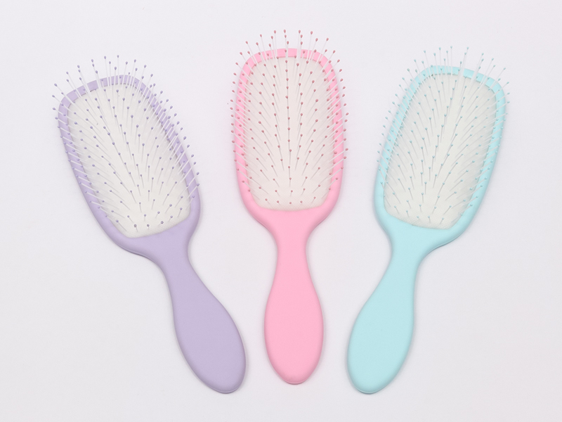 Escova desembaraçadora de silicone para massagem na cabeça