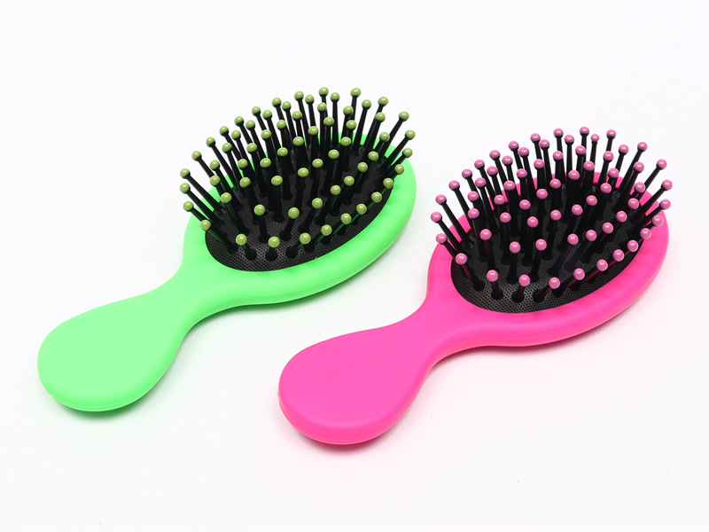Mini peruca de bebê pequena escova de cabelo curvada de madeira