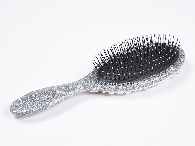 Escova de cabelo oval para desembaraçar jóias Bling