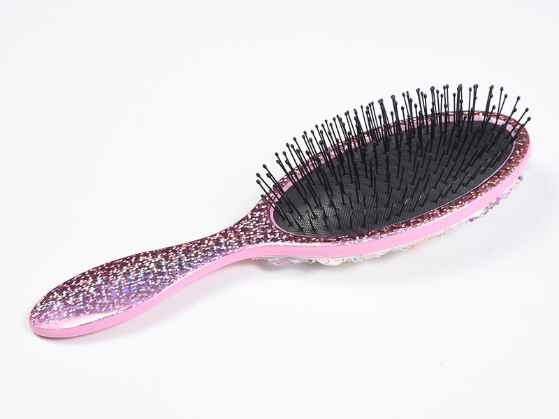 Escova de cabelo oval para desembaraçar jóias Bling