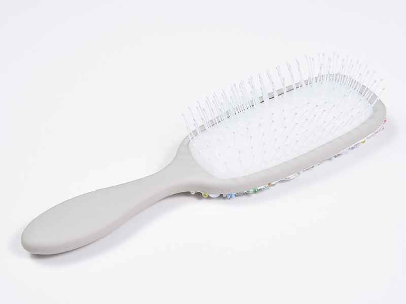 Escova de cabelo oval para desembaraçar jóias Bling