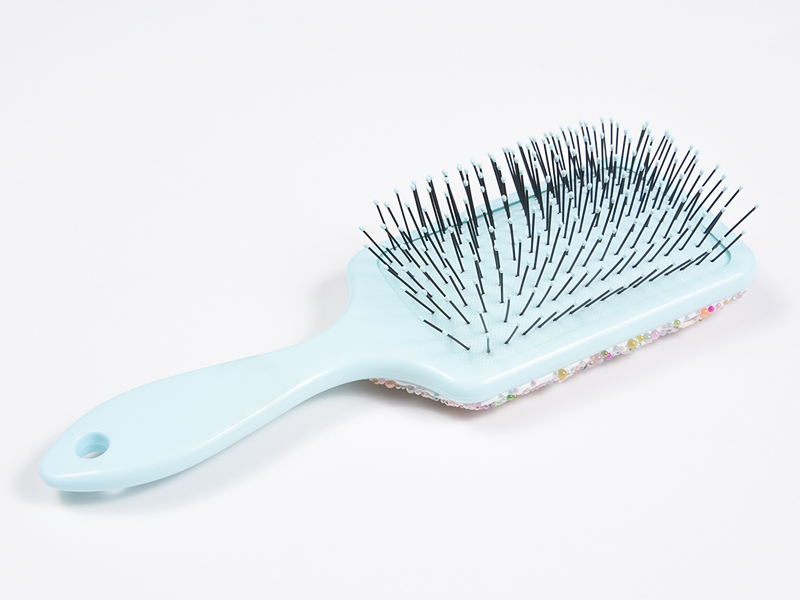 Escova de cabelo oval para desembaraçar jóias Bling