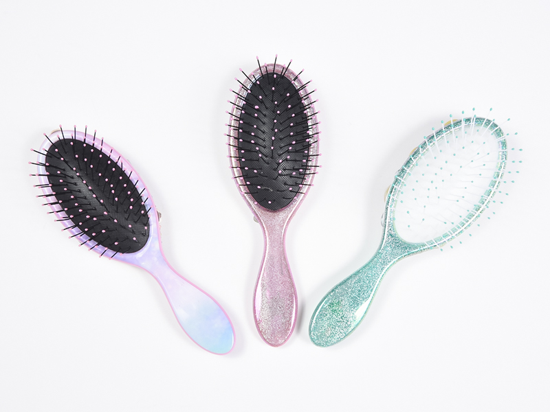 Escova de cabelo oval para desembaraçar jóias Bling
