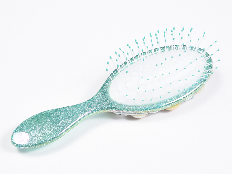 Escova de cabelo oval para desembaraçar jóias Bling