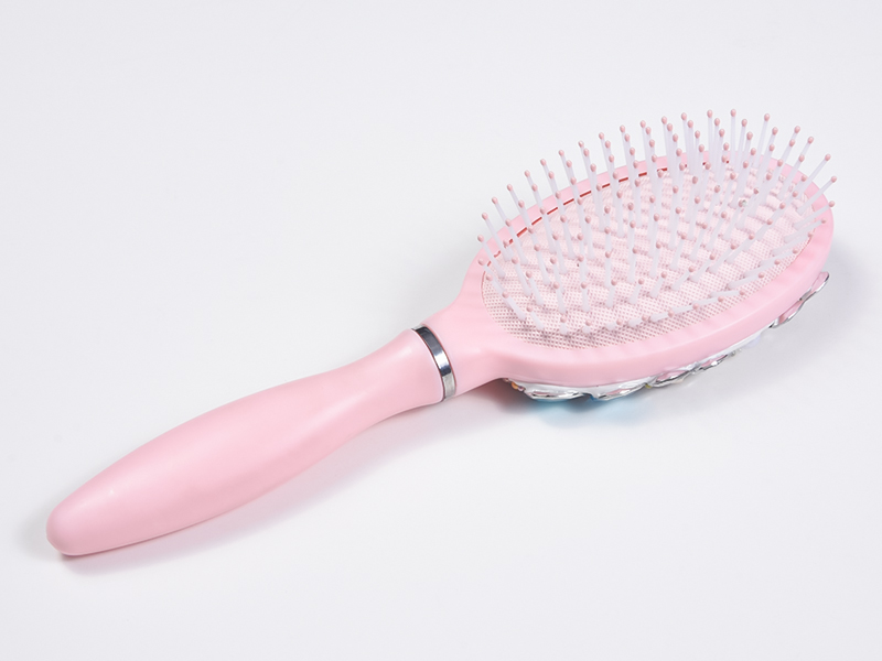 Escova de cabelo oval para desembaraçar jóias Bling