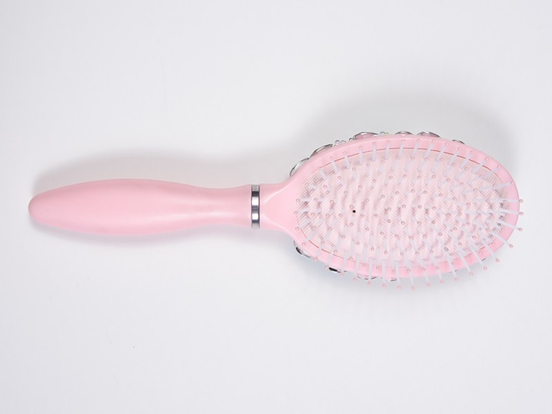 Escova de cabelo oval para desembaraçar jóias Bling