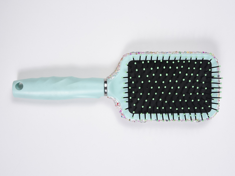 Escova de cabelo oval para desembaraçar jóias Bling