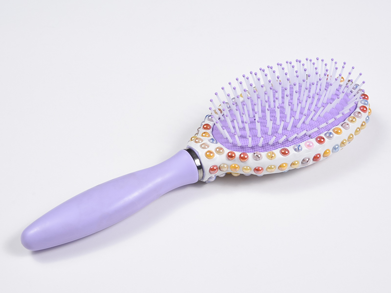 Escova de cabelo oval para desembaraçar jóias Bling