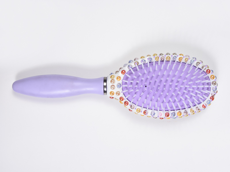 Escova de cabelo oval para desembaraçar jóias Bling