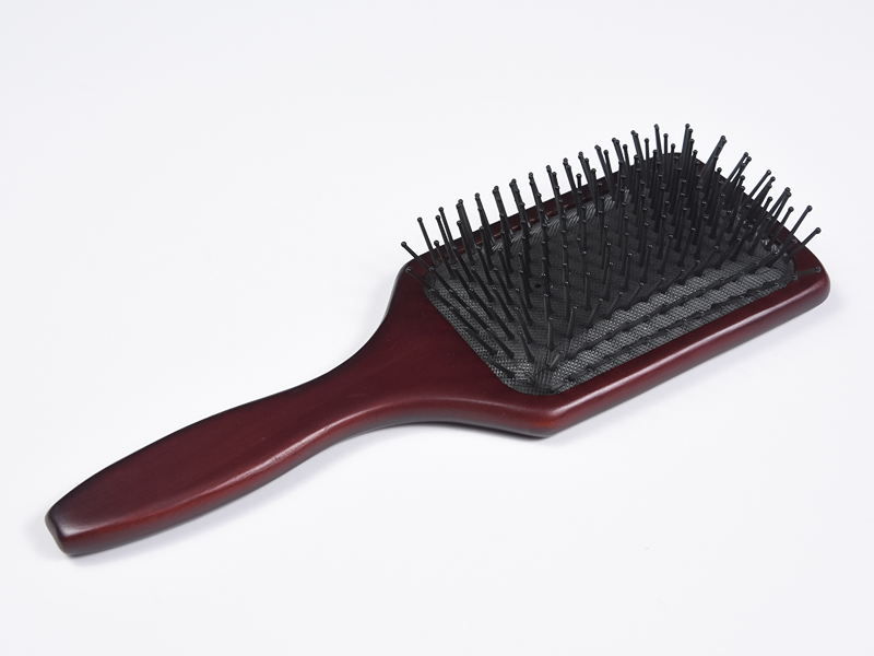 Escova de cabelo grande para desembaraçar massagem em madeira de bambu