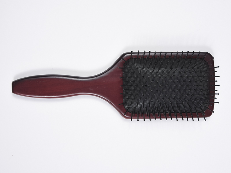 Escova de cabelo grande para desembaraçar massagem em madeira de bambu