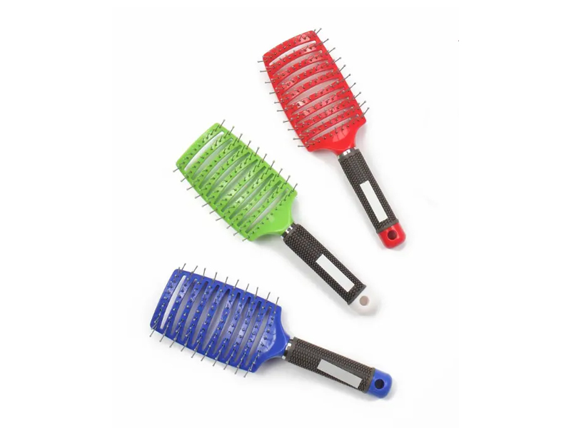 Escova de cabelo plástica para massagem no couro cabeludo