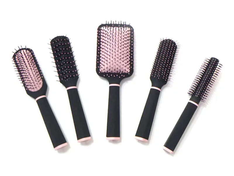Conjunto de escova de cabelo para massagem no couro cabeludo com secador rotativo