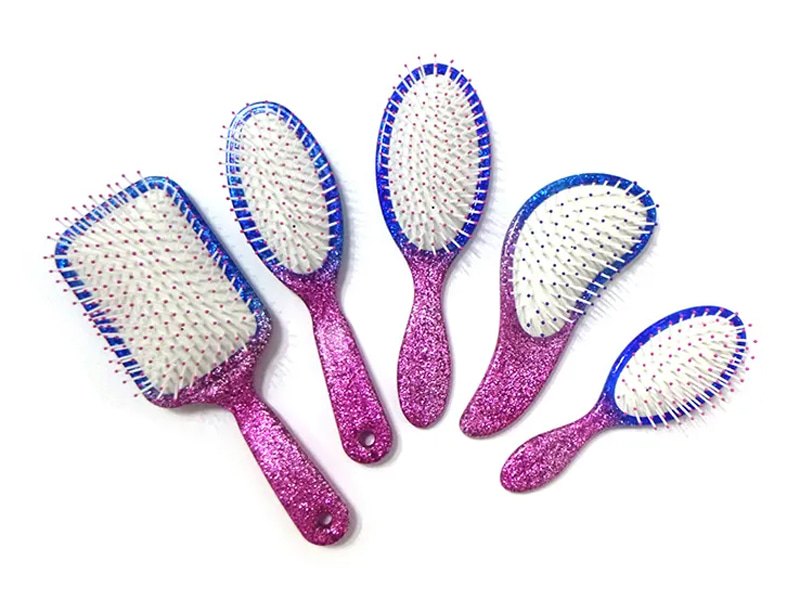Escova de cabelo de onda de curva de shampoo de plástico de remo