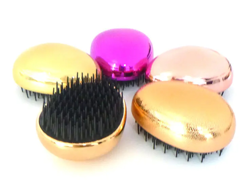 Mini escova de cabelo para desembaraçar viagem em forma de ovo
