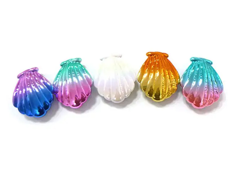 Mini escova de cabelo galvanizada em forma de concha para desembaraçar crianças