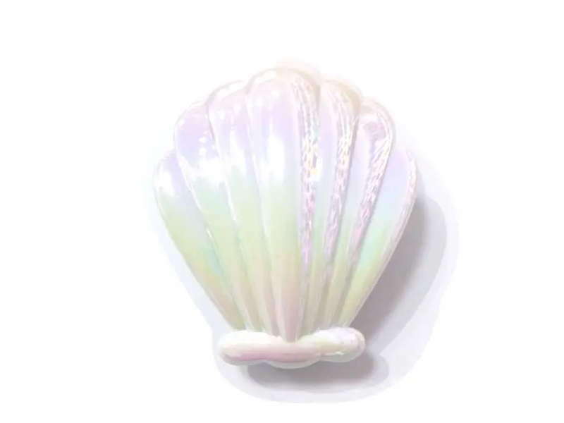 Mini escova de cabelo galvanizada em forma de concha para desembaraçar crianças