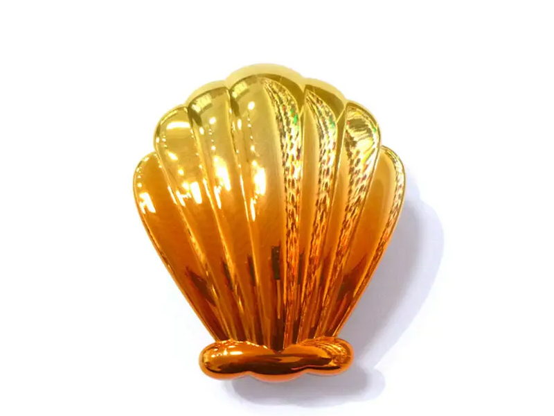 Mini escova de cabelo galvanizada em forma de concha para desembaraçar crianças