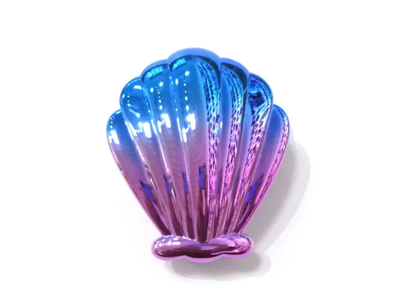 Mini escova de cabelo galvanizada em forma de concha para desembaraçar crianças