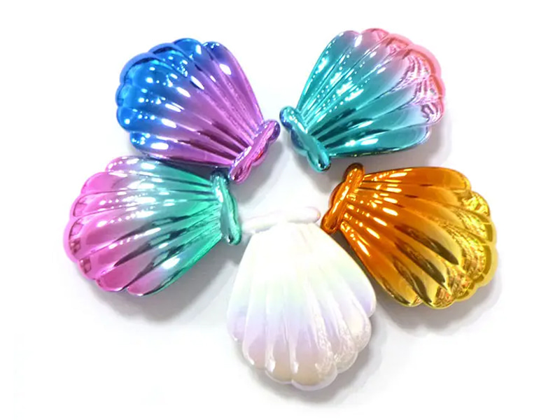 Mini escova de cabelo galvanizada em forma de concha para desembaraçar crianças