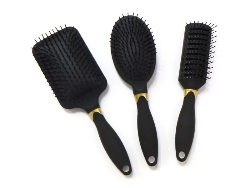 Escova de cabelo para desembaraçar com revestimento de borracha
