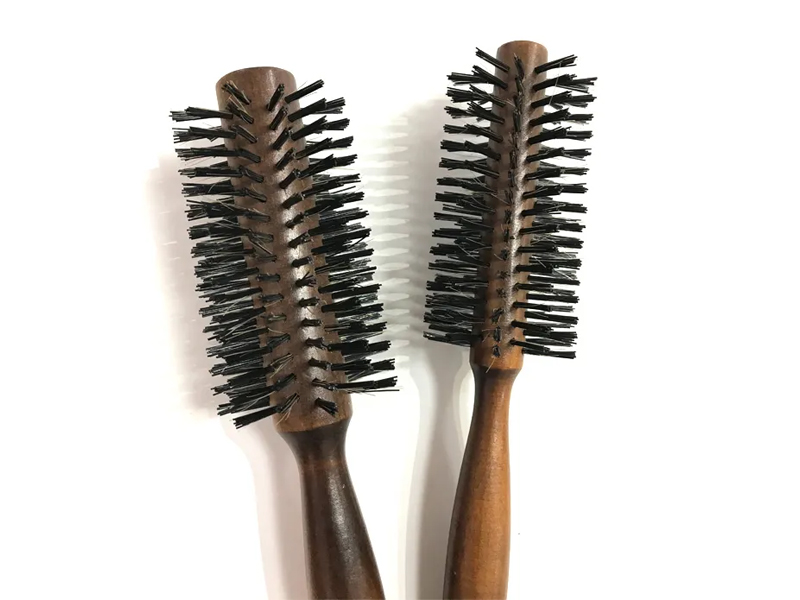 Escova de cabelo sintética redonda com tintura de cerdas de bambu