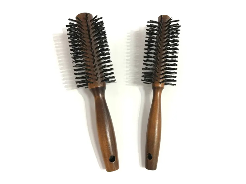 Escova de cabelo sintética redonda com tintura de cerdas de bambu