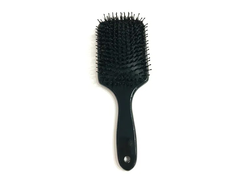 Escova de cabelo de bambu para massagem com cerdas de javali e desembaraçador de madeira