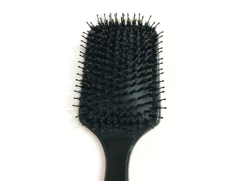 Escova de cabelo de bambu para massagem com cerdas de javali e desembaraçador de madeira