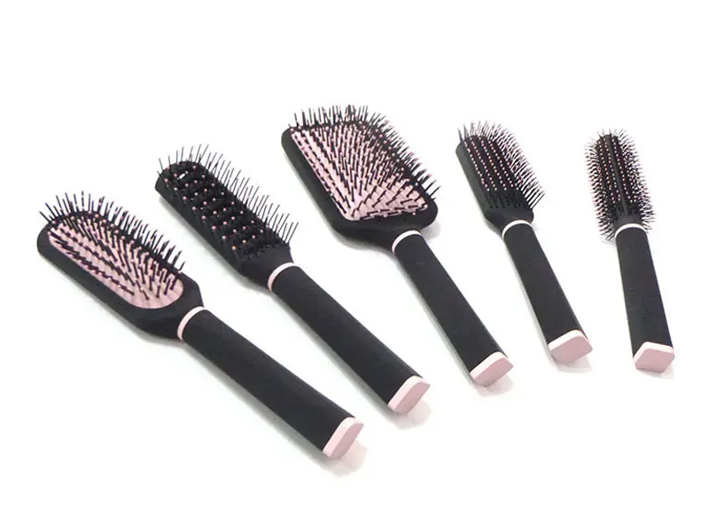 Conjunto de escova de cabelo para massagem no couro cabeludo com secador rotativo