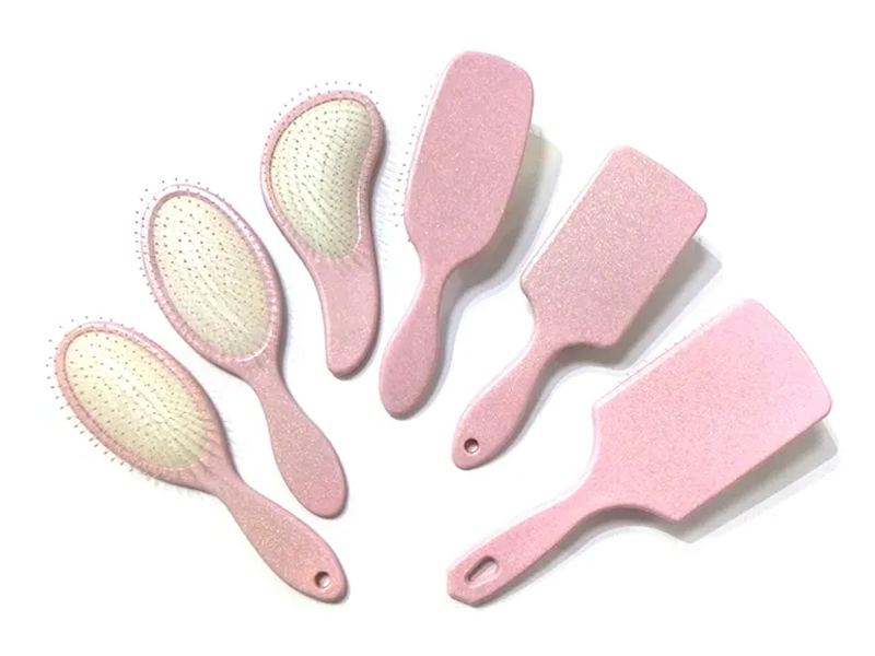 Escova de cabelo de plástico rosa extravagante