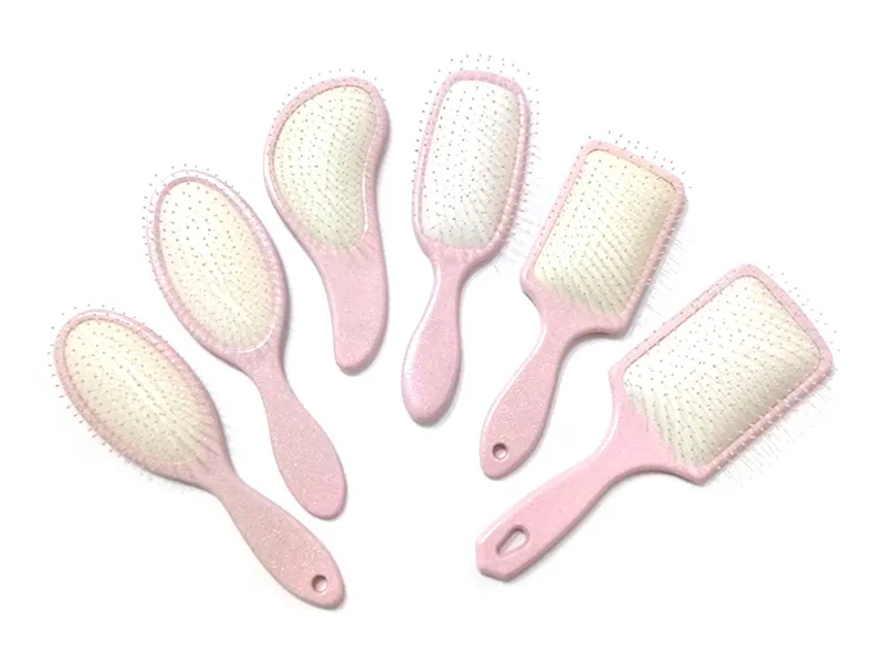 Escova de cabelo rosa para desembaraçar