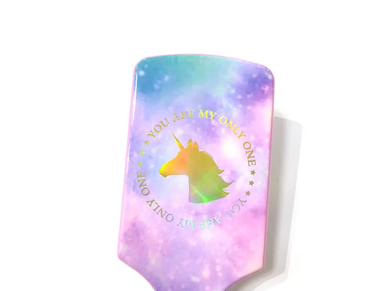 Escova de cabelo de plástico colorida Sparkle Unicorns