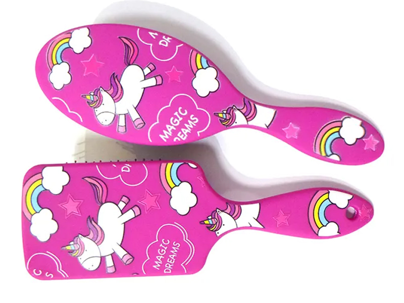 Kid Baby Pequenos Pinos Pretos Mini Escova de Cabelo Desembaraçante Molhada