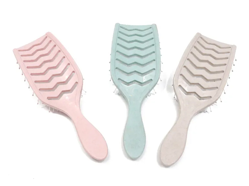 Escova de cabelo curvada para desembaraçar massagem colorida