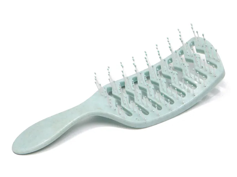 Escova de cabelo curvada para desembaraçar massagem colorida