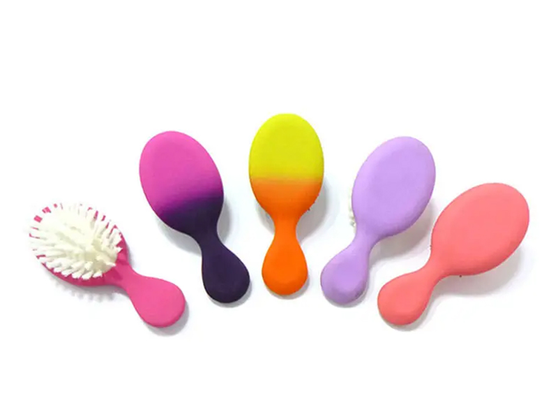 Mini escova de cabelo colorida para desembaraçar crianças