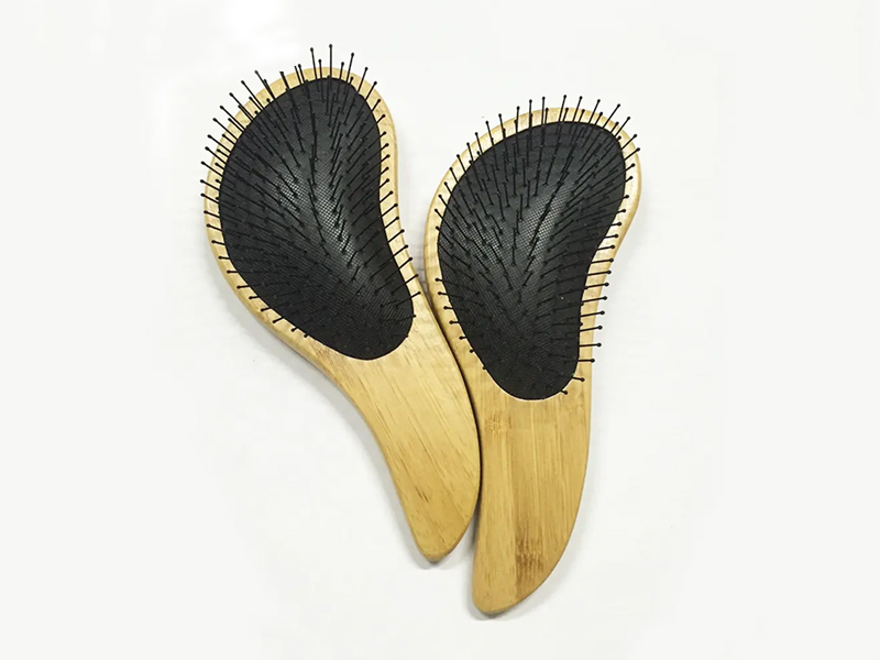 Escova de cabelo com almofada para desembaraçar bambu