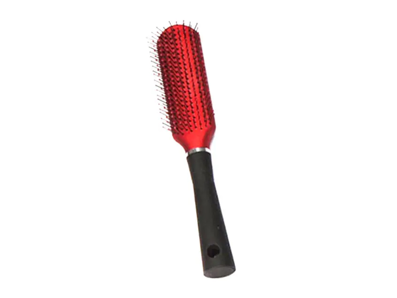 Conjunto de almofada de plástico com revestimento de borracha e escova de cabelo para ventilação