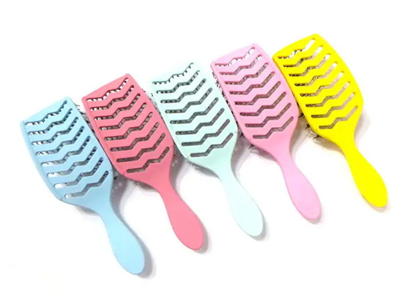 Escova curvada para extensão de cabelo com pá de ventilação