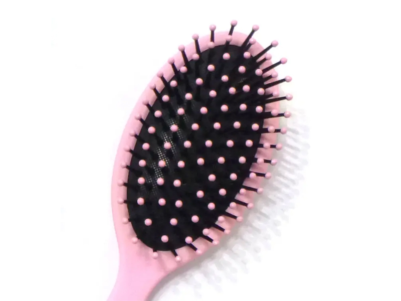 Escova de cabelo plástica para desembaraçar com revestimento de borracha