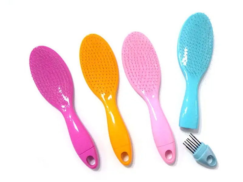Pente de cabelo resistente ao calor rosa com alça removível