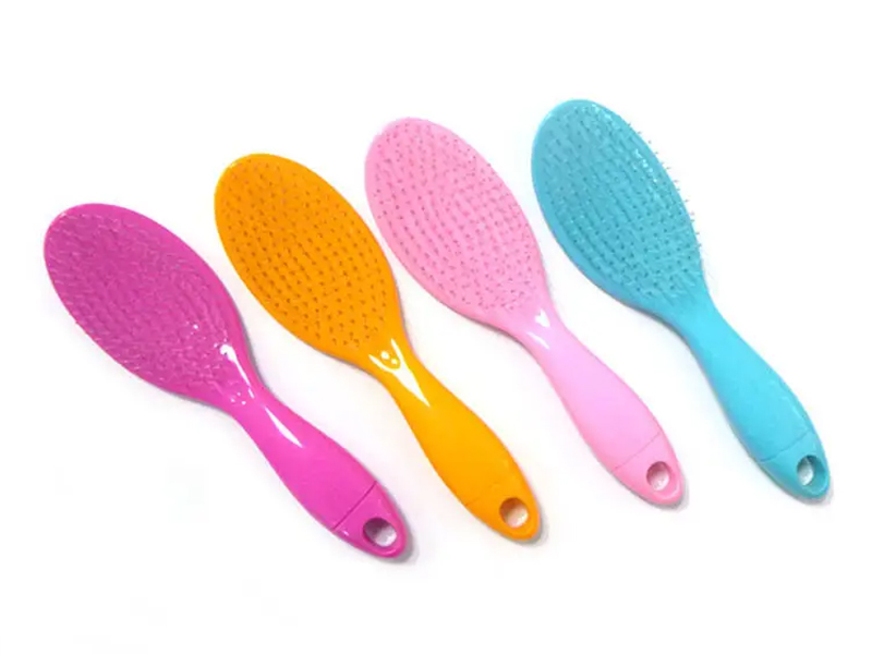 Pente de cabelo resistente ao calor rosa com alça removível