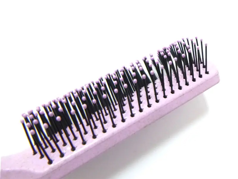 Escova de cabelo desembaraçadora colorida de plástico